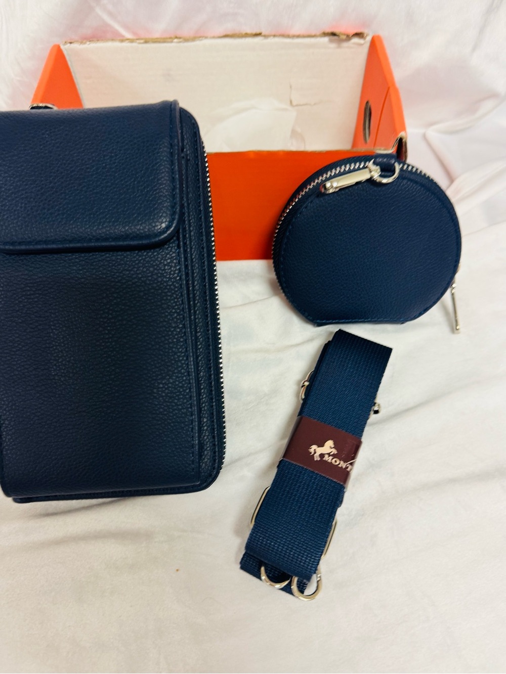 Montana West Navy Blue Crossbody Bag with Coin Pouch and Strap